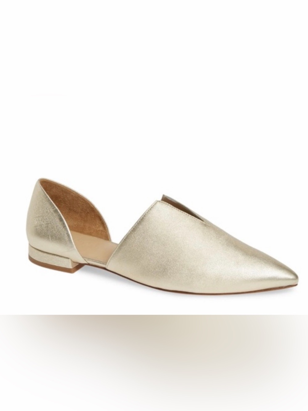 Vince Dorsay Darlington Women’s Gold Metallic Leather Flats Size: 9M